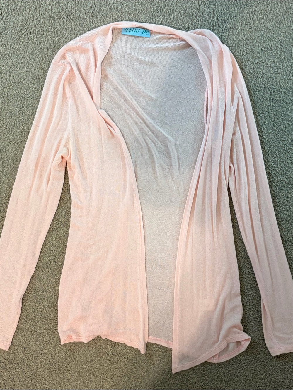 Light Pink Open-Front Women's Cardigan medium Dina Be